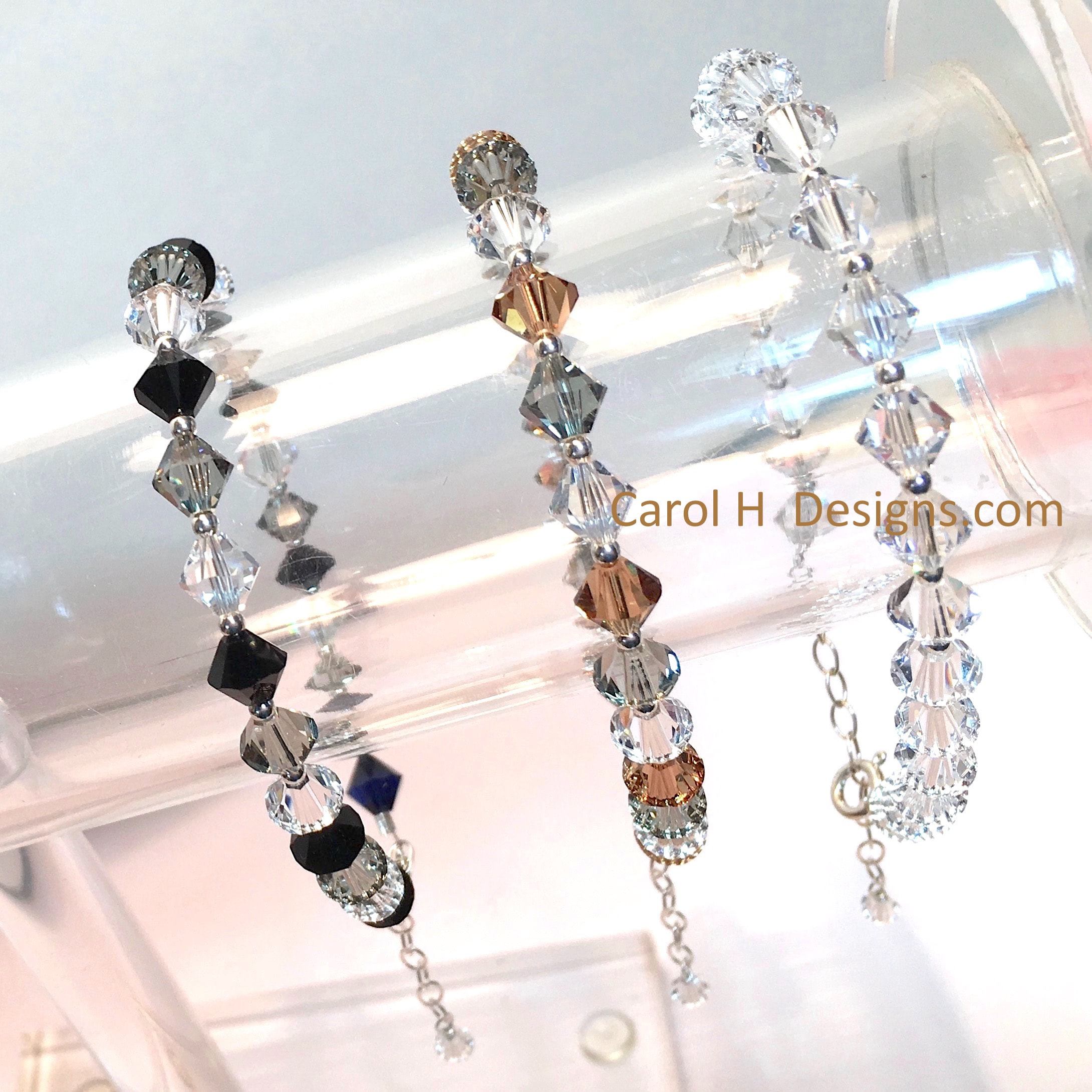 Crystal Bead Bracelet with Sterling Silver